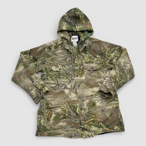 Wrangler Vintage Camouflage Fleece Cotton Hoodie Shirt Hunting Jacket Men's L